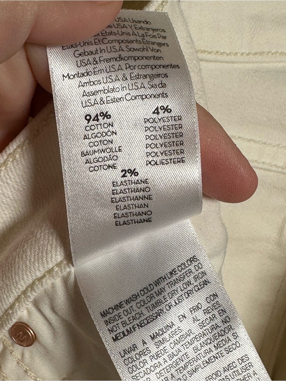 Mother The Rascal Crop Fray Jeans Off-White/ Cream Size 25 Casual Trendy Preppy - Picture 11 of 14